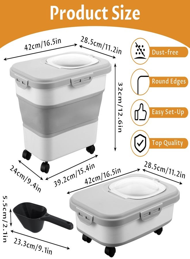 wutfuooo Cat Litter Storage Bin Container with Airtight Lids, Portable Cat Litter Storage Container with Wheels, Kitchen Cereal Rice Leakproof Sealable - Image 2